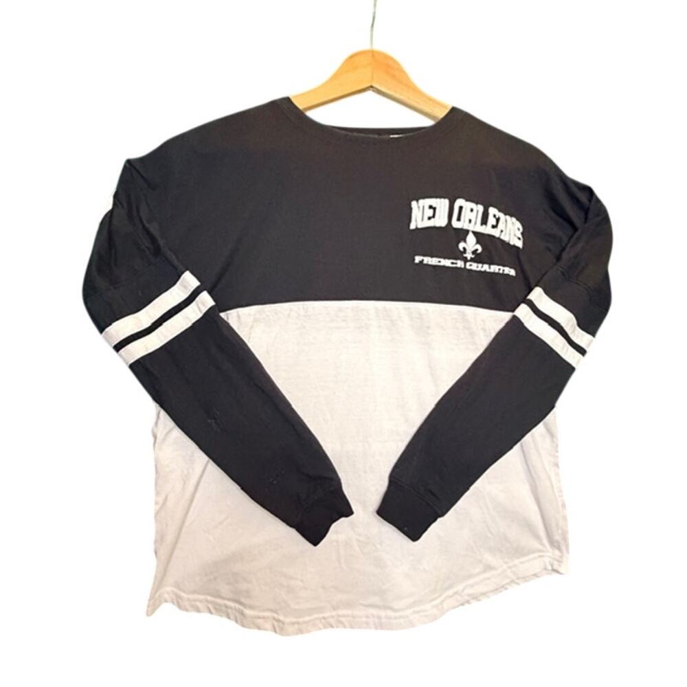 Nola Classic New Orleans Louisiana  B & W Long Sleeve T Shirt White Black L